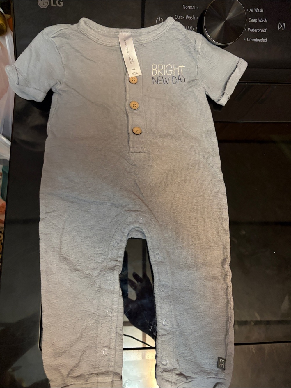 Light Blue 'Bright New Day' Baby One-Piece Bodysuit